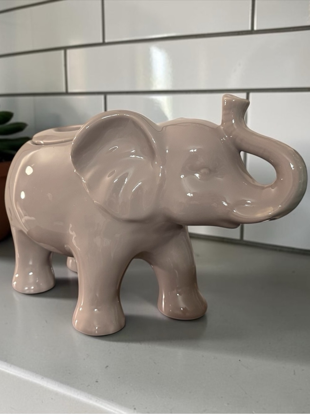 Opalhouse Grey Ceramic Elephant Cookie Jar Accent Piece